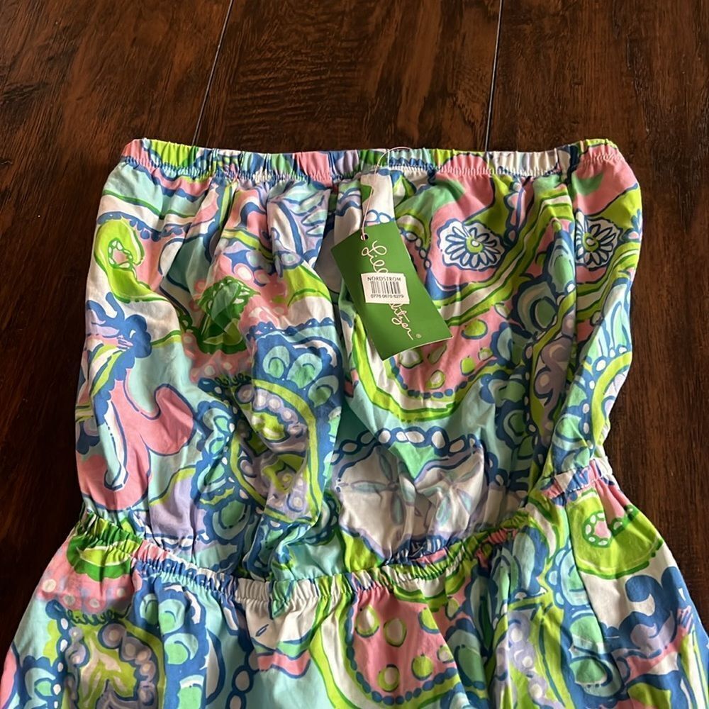 Lilly Pulitzer WINDSOR Strapless Jersey Dress‎ Multi Conch Republic S NWT - Picture 2 of 8